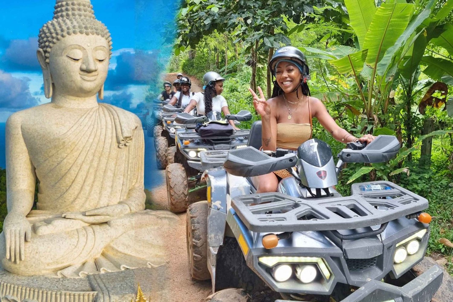 Phuket: Tour guiado en quad con visita al Gran Bhudha de Phuket