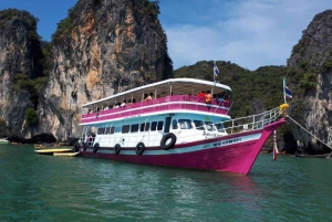 Phuket: Wyspa Jamesa Bonda dużą łodzią z kajakami w jaskiniach morskich