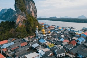 Phuket: James Bond Island med langhalet båd og abetempel