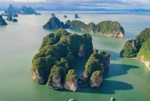 Phuket: James Bond Island med langhalet båd og abetempel
