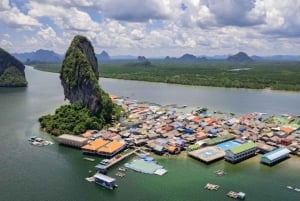Phuket: James Bond Island med langhalet båd og abetempel