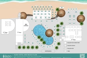 プーケット：クドー・ビーチクラブ入場券（セットメニュー付き）