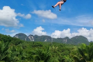 Phuket: cueva de los monos, rafting, cascada y tirolina