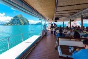 プーケット：パンガー湾ランチとディナー サンセット パーティー クルーズ