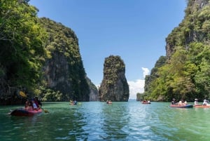 プーケット：パンガー湾ランチとディナー サンセット パーティー クルーズ