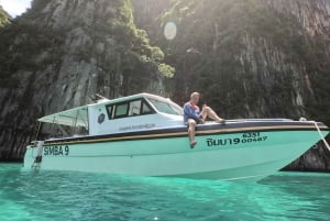 Phuket: Excursión en lancha rápida en grupo al amanecer en la isla Phi Phi