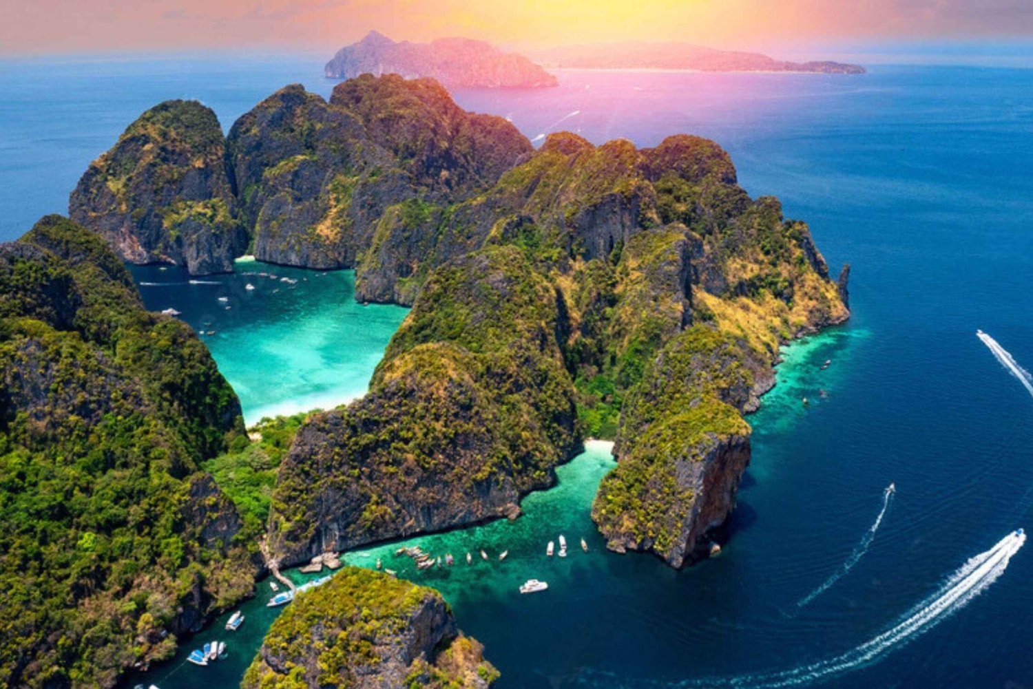 푸켓; 피피, 마야 베이, 뱀부 또는 카이 섬 스피드 보트