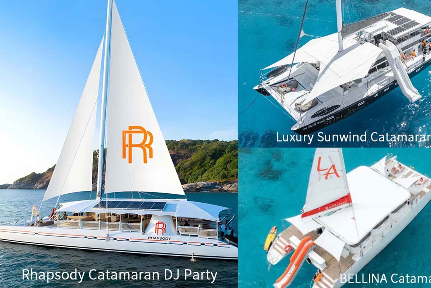 푸켓: 라차와 코랄 아일랜드 카타마란 데이 트립 DJ 파티