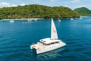 Phuket: Racha og Coral Island Catamaran-dagstur med DJ-fest
