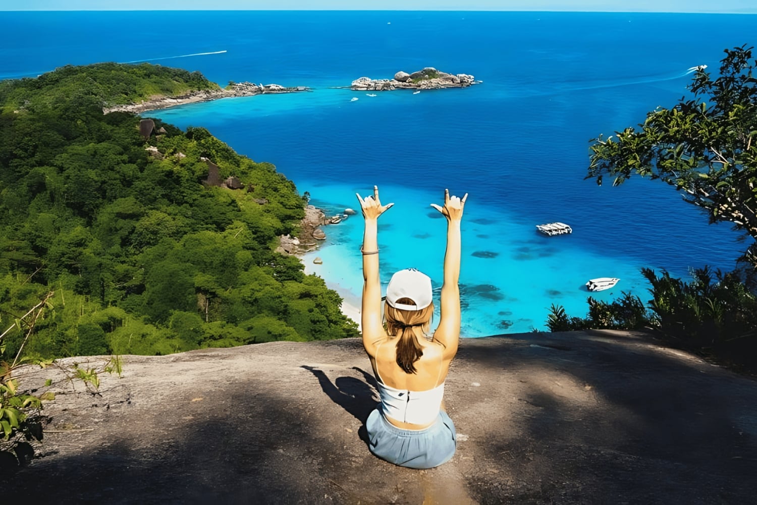 プーケット：スピードボートでシミラン島