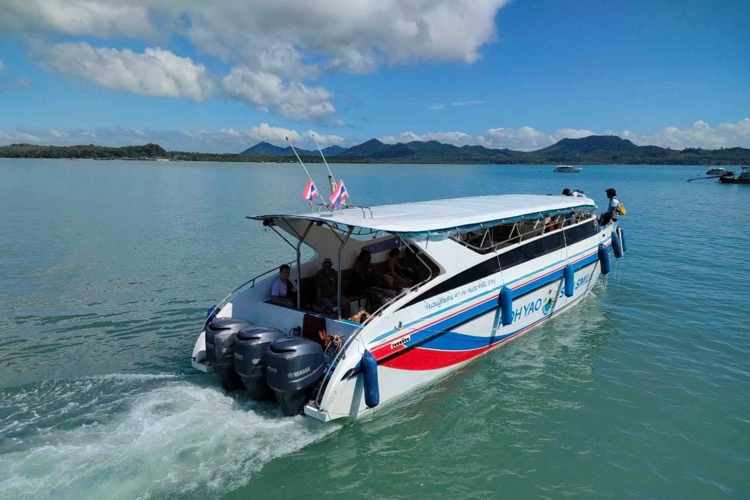 푸켓 코야오를 경유하여 아오낭 또는 레일레이로 가는 스피드 보트 이동