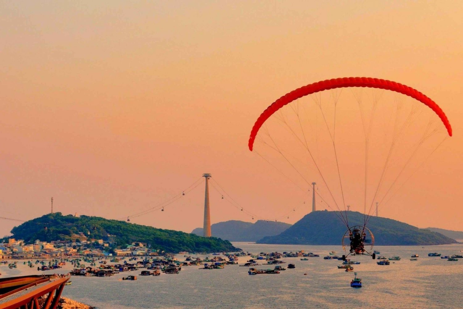 Phu Quoc Nyt solnedgangen med paragliding