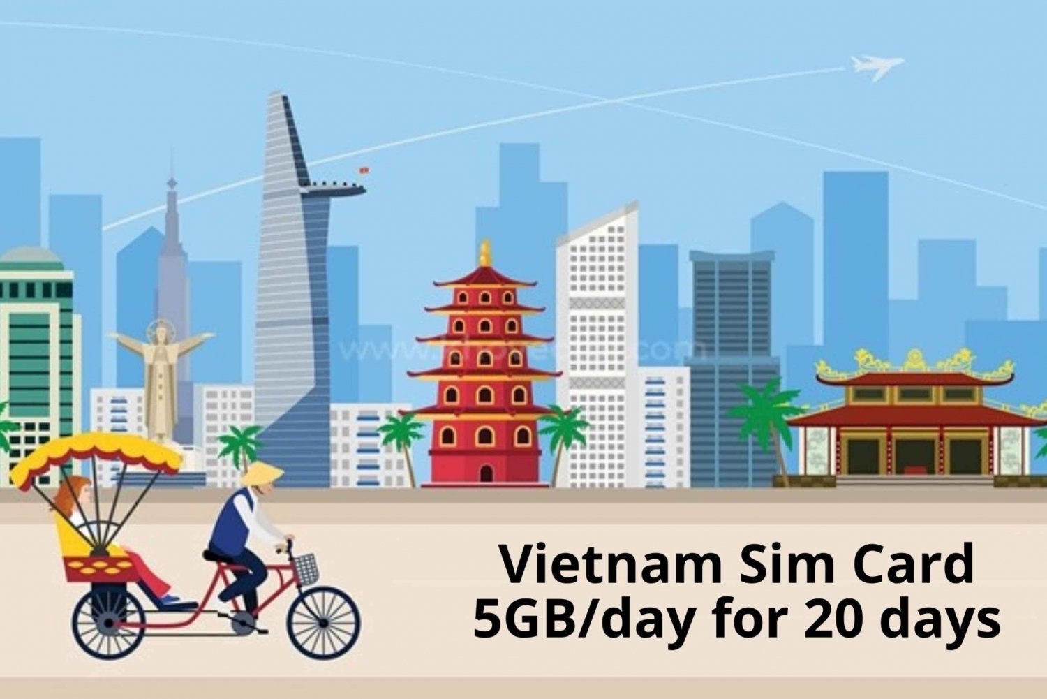 Phu Quoc: Wietnam karta SIM 5GB/dzień przez 20 dni