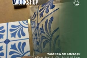 Porto : atelier monotype sur tote bag