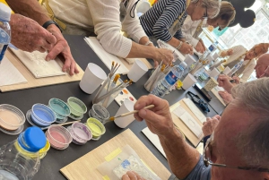 Porto: laboratorio di pittura di piastrelle azulejo portoghesi con vino