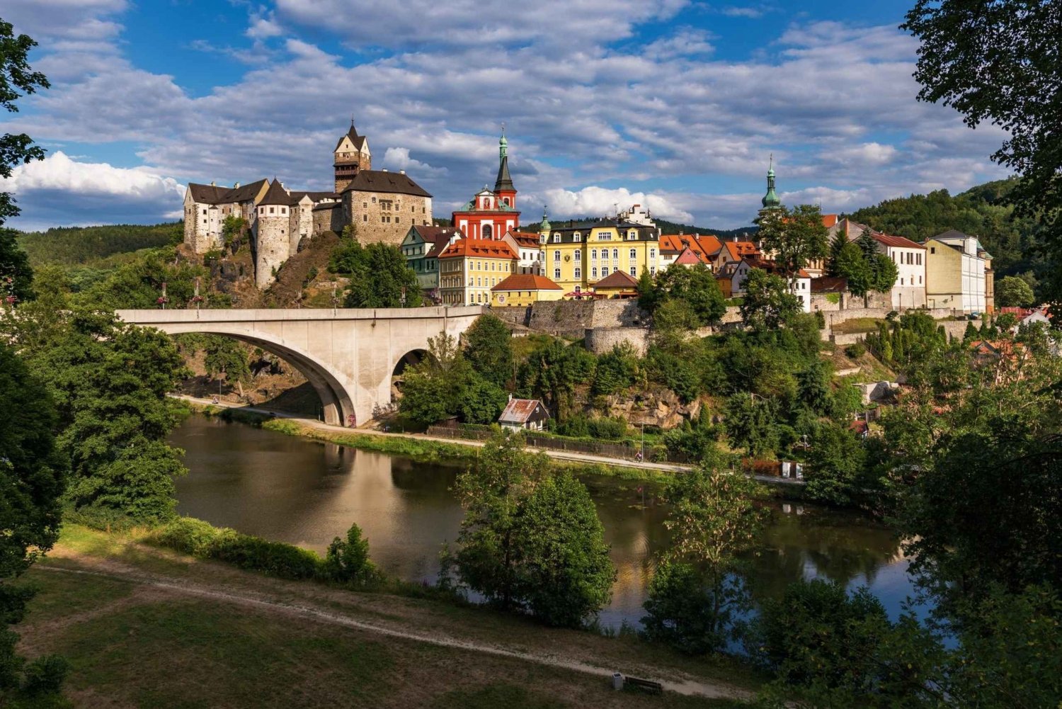 Famous Spa town Karlovy Vary & castle Loket from Prague