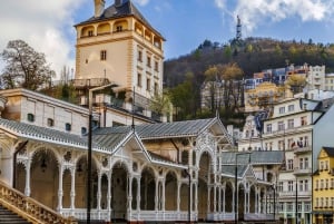 Famous Spa town Karlovy Vary & castle Loket from Prague