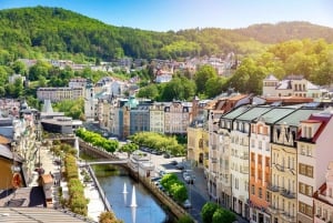 Famous Spa town Karlovy Vary & castle Loket from Prague
