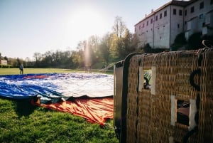From Prague: Hot Air Balloon Ride with Champagne and Snacks