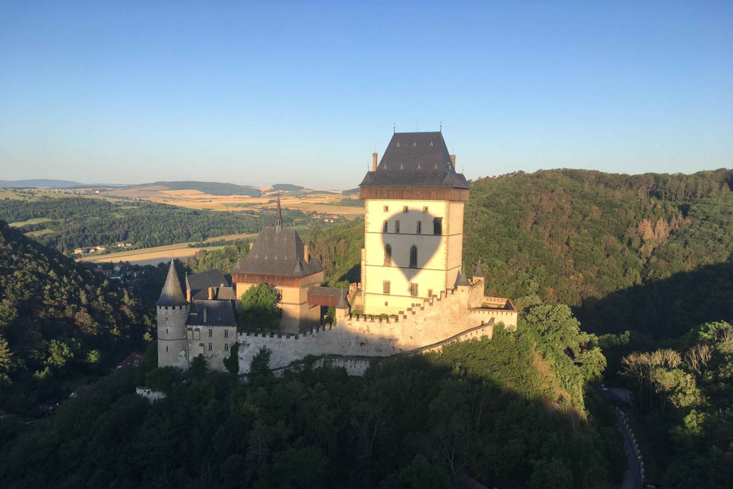 From Prague: Private Hot Air Balloon Flight Karlstejn castle