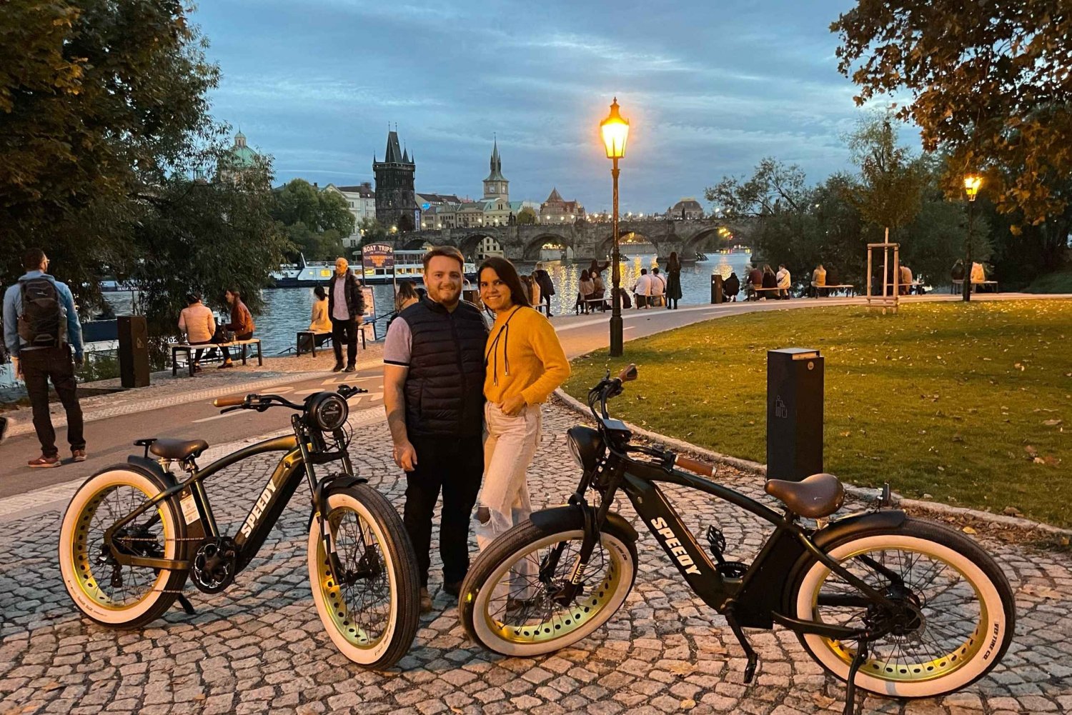 Gorgeous Prague Night Retro E-Bike Tour ( Live Guided )