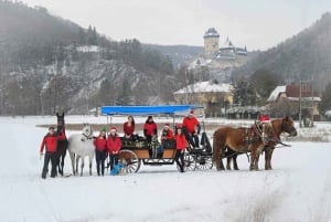 Karlštejn castle by horse carriage