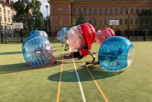 Prague: Bubbles football in city centre of Prague