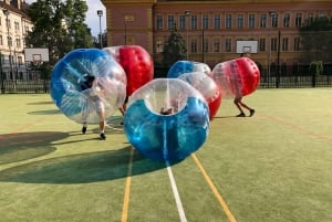 Prague: Bubbles football in city centre of Prague