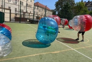 Prague: Bubbles football in city centre of Prague