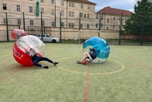 Prague: Bubbles football in city centre of Prague