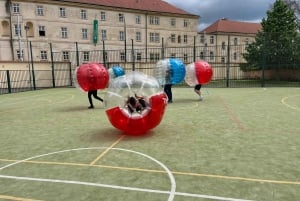 Prague: Bubbles football in city centre of Prague