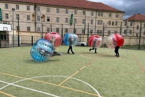 Prague: Bubbles football in city centre of Prague