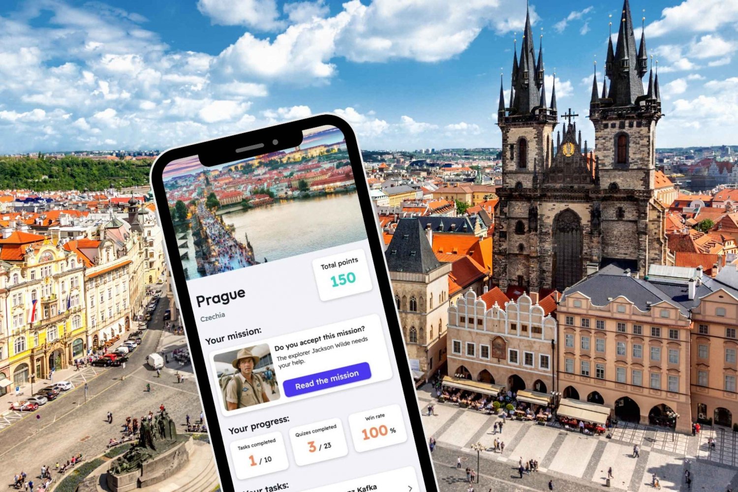 Prag: City Exploration Game and Tour på din telefon