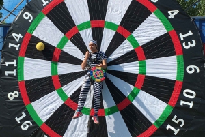 Prague: Giant Football Darts Game with Round of Beers & BBQ