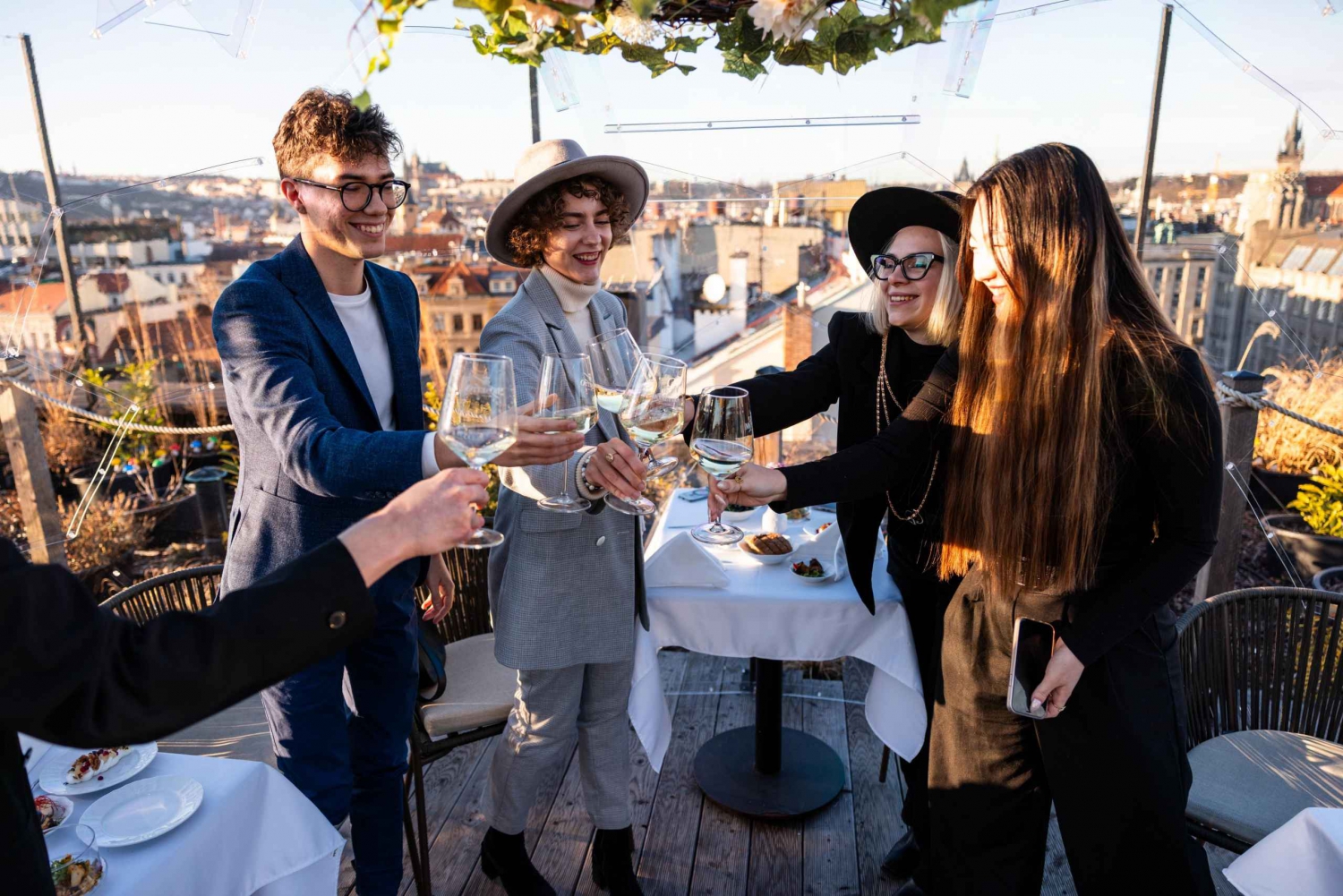 Prague:Sky Bar Aperitivo Menu with Drink and Panoramic Views