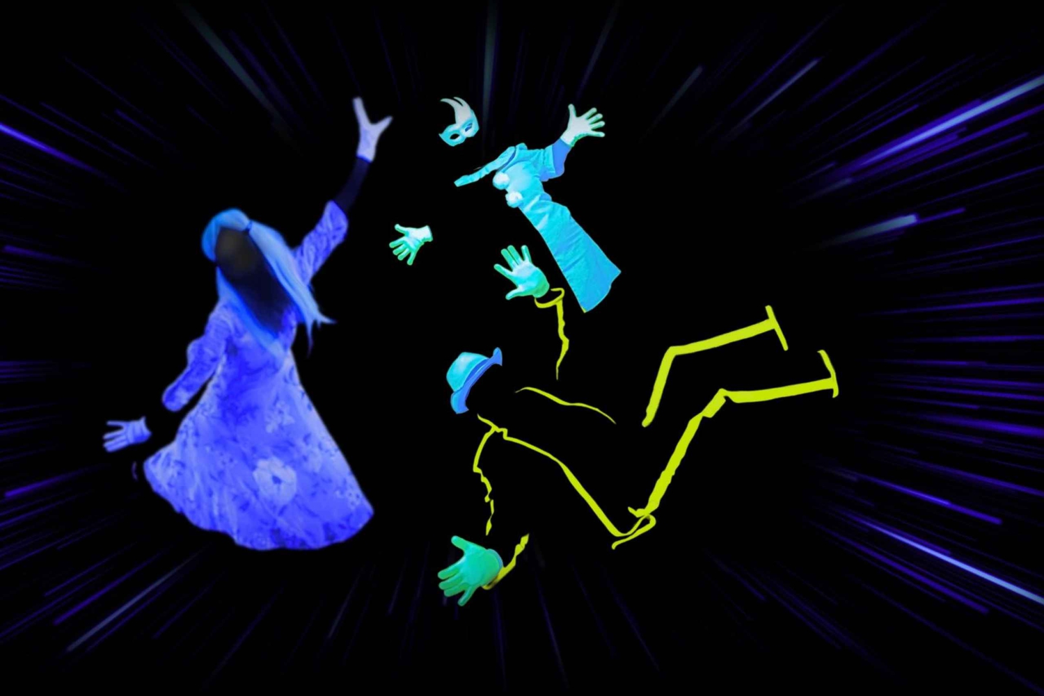 Prag: Interaktivt show i det underjordiske Black Light Theatre