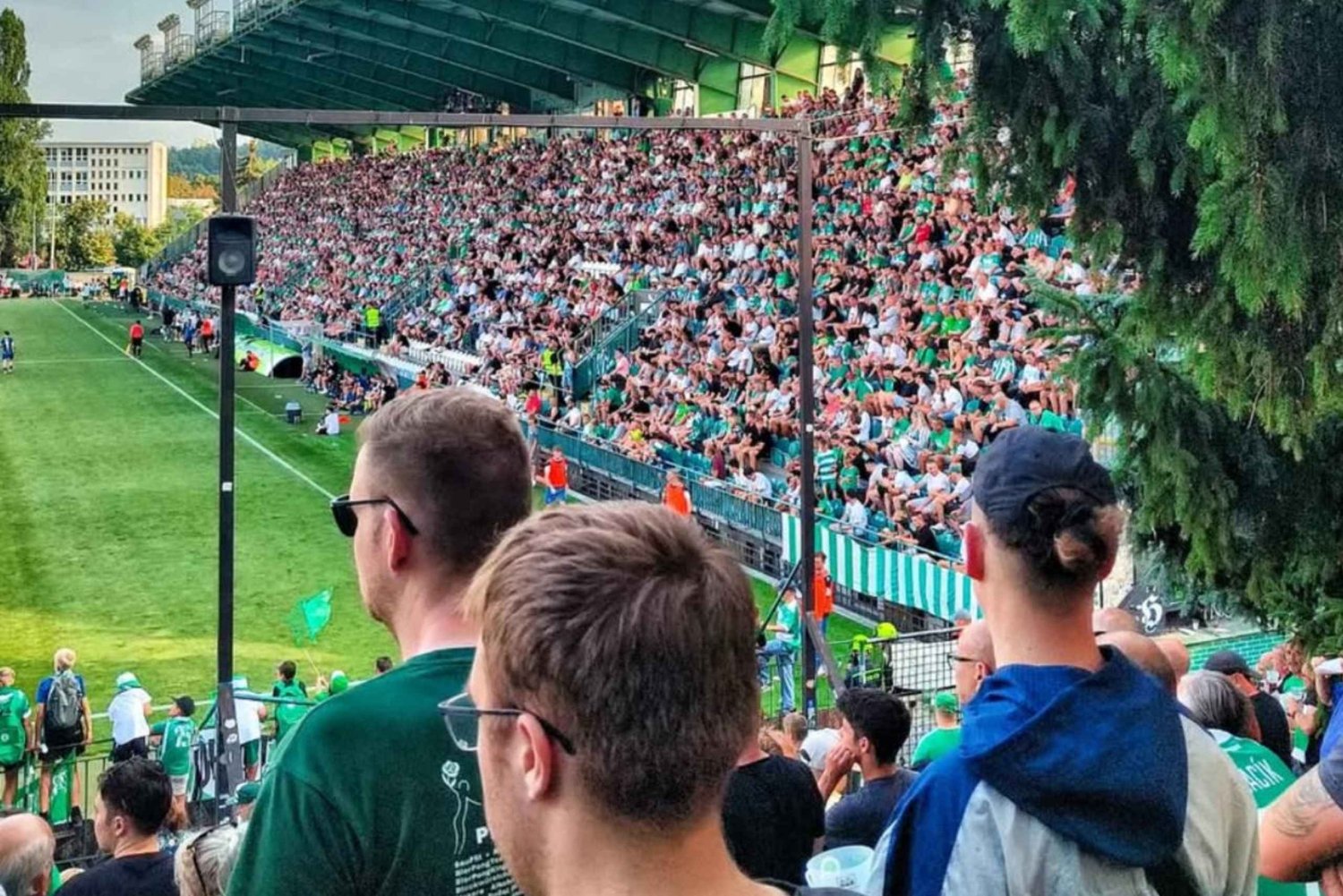 Prague Underground Football Match with Beer and Local Fan