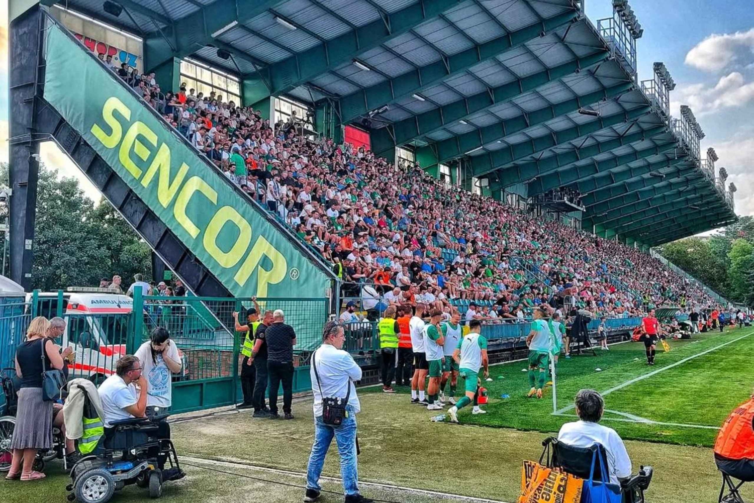 Prague Underground Football Match with Beer and Local Fan