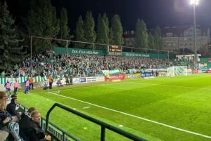 Prague Underground Football Match with Beer and Local Fan