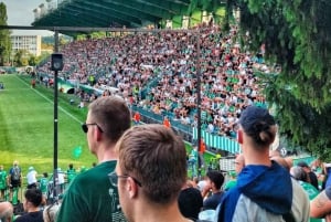 Prague Underground Football Match with Beer and Local Fan