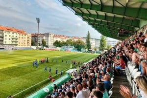 Prague Underground Football Match with Beer and Local Fan