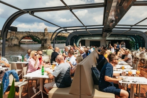 Prague: Vltava River Lunch Cruise in an Open-Top Glass Boat