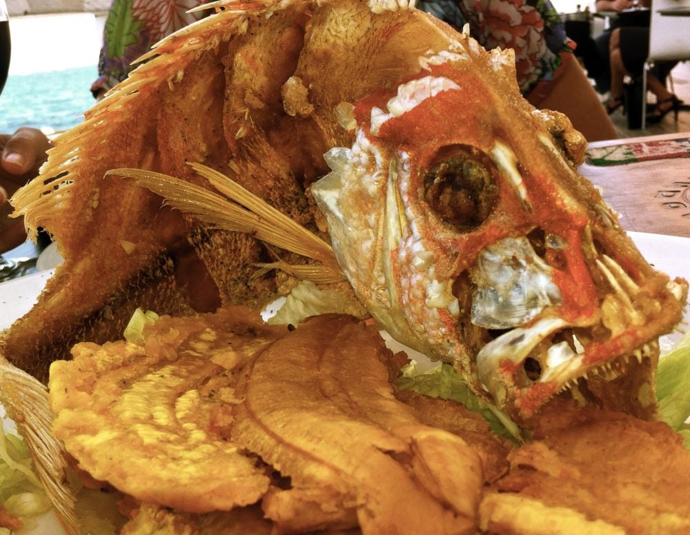 Fried Red Snapper with Tostones