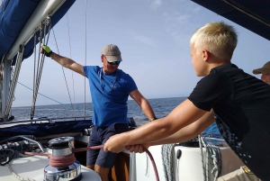 From Puerto de Mogán: Sailboat Trip with Food and Drinks