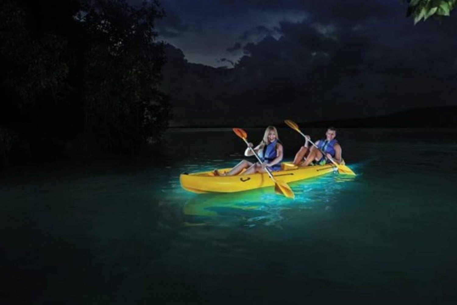 Kayaking in Laguna Grande Bioluminescent Bay in Puerto Rico