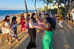 San Juan: Salsakurs vid solnedgången på stranden