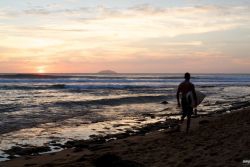 Surfer and Rincón Sunset