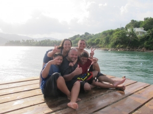 Fun on pier in Maunabo, Puerto Rico