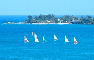 Sailboats off Balneario de Carolina