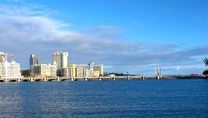View of Dos Hermanos Bridge from Miramar, San Juan